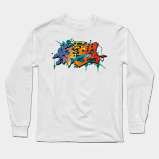 Japanese KANJI Graffiti SHIDENISSEN Long Sleeve T-Shirt